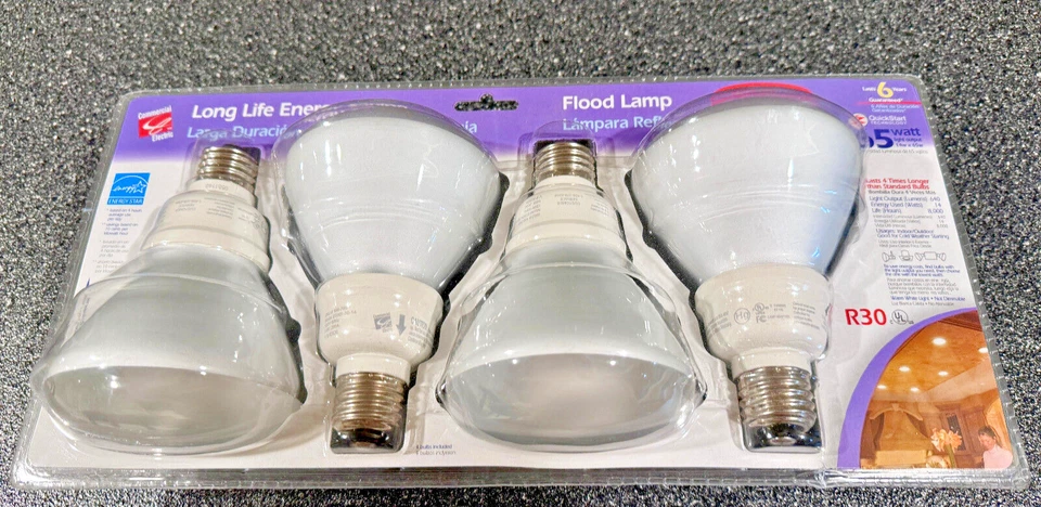 Commercial Electric R30 Reflector Lamp Bulb 65W  4 Pack, 640 Lumens 14 Watt - Image 1 of 1