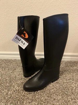 NEW Dafna Tall Rubber Riding Boots Women's Size 35 US 5 UK 2.5 - Image 1 of 4