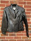 Vintage SPIEGEL Black Genuine Leather STEAMPUNK Biker Jacket Coat 14 Large