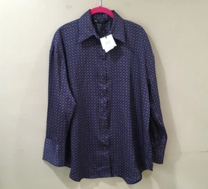 NEW Zara Shirt Top Blouse Satin Effect Long Sleeve Button Down Print Size Xs - Picture 1 of 5