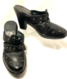Born Mules Closed Toe Heels Size 8M Black *U - Picture 1 of 8