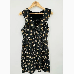 Urban Outfitters Kimchi blau ärmelloses Sommer Minikleid, Größe 8, Rüschen Schnürsenkel - Bild 1 von 9