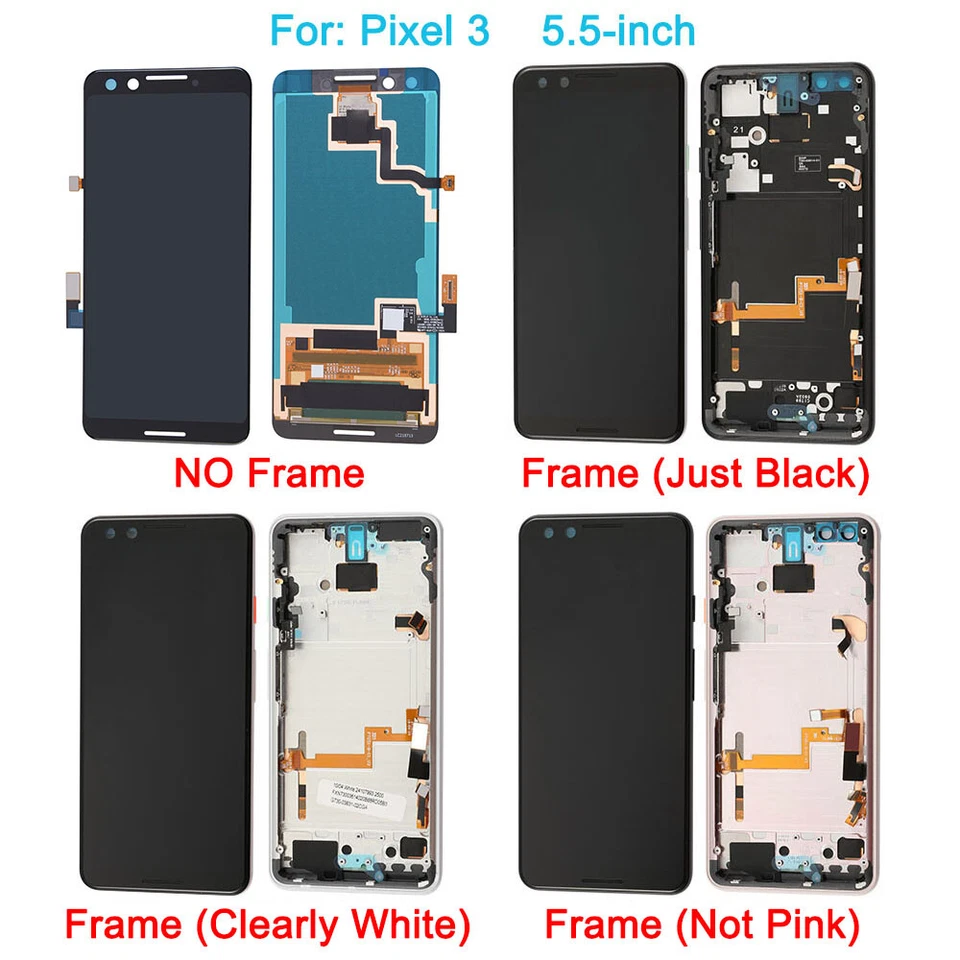 LCD Touch Screen Digitizer Replacement For Google Pixel 2 3 3A 4A 4 XL 5 6 Lot - Image 1 of 4