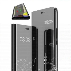 FLIP COVER for Xiaomi 13T BLACK MIRROR BOOK CASE CLEAR VIEW 360° 13T - Picture 1 of 13