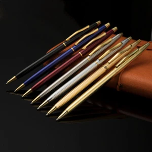 Luxury Full Metal Ballpoint Pen 1mm Black Ink Gel Pen Office Writing Stationery - Picture 1 of 6