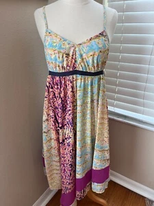Simply Vera Wang Dress Multicolor Handkerchief Asymmetrical Hem Adj Straps XS - Picture 1 of 7