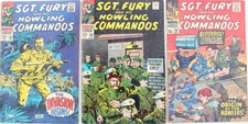 Bundle of 3 fn Sgt Fury & His HCs 34 50 & 601996/1968 Silver Age Marvel Comics