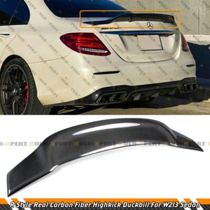 FOR 17-23 MERCEDES BENZ W213 E-CLASS R STYLE HIGHKICK CARBON FIBER TRUNK SPOILER - Picture 1 of 4