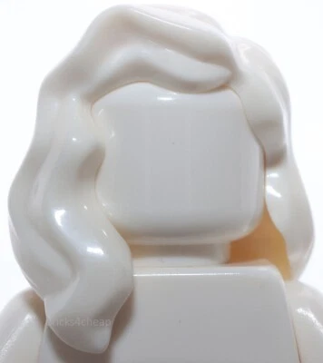 Lego White Minifig Hair Female Mid Length Part over Right Shoulder - Image 1 of 2