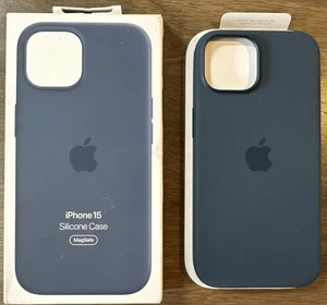 Apple Silicone Case with MagSafe for iPhone 15 - Storm Blue - Zdjęcie 1 z 2