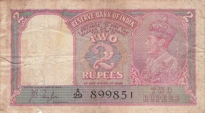 India 2 rupias 1937 Foto 1 de 2