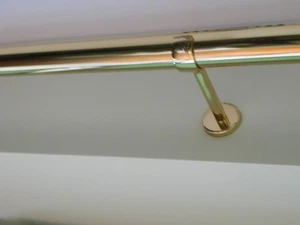 massiv Messinggardinenstangen 2x 4m L.mit Haltern,Ringe Endstücke - Bild 1 von 7