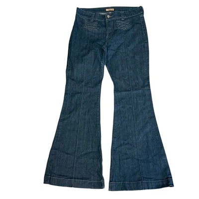 See Thru Soul tamanho. 32 bolsos de tecido retrô vintage vibração perna alargada Y2K #4276 - Imagem 1 de 4