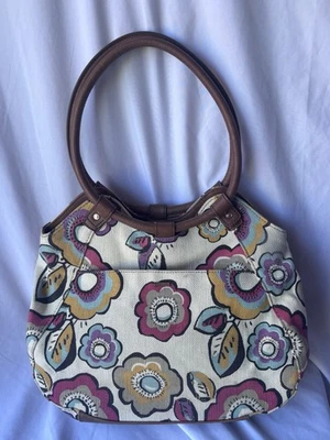 Cartera de lona floral reliquia con asas redondas  Foto 1 de 4