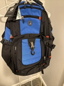 SHRRADOO Zaino per Laptop da Viaggio Extra Large 50L Nuovo con etichette con Porta di Ricarica USB, Blu - Foto 1 di 9