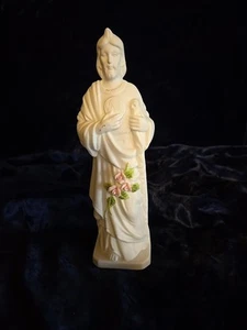 “Touch of Rose” Jesus Bisque Ceramic 6” Figurine by Roman - Imagen 1 de 3