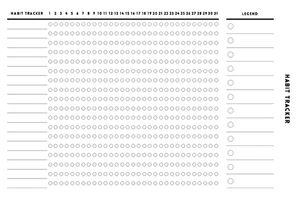 Filofax type A5 size White Habit Tracker Refill - 6 ring or mushroom hole punche - Picture 1 of 1
