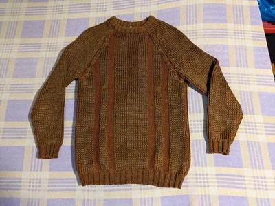 VTG Marshall Fields 100% Shetland Wool Chunky Cable Knit Fisherman Sweater - Image 1 of 4