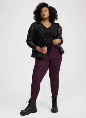 Новый с Ярлыками Torrid полная длина первоклассный фиолетовый и черный Goth летучая мышь леггинсы размер 0 (L, 12) - Изображение 1 из 4