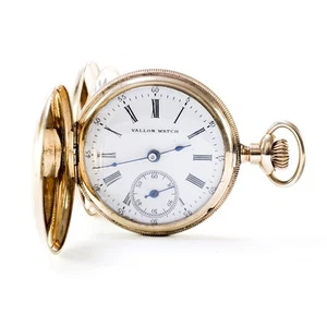 08512 DAS VALLON. Hängende Uhr, Saboneta und Remontoir. USA, ca. 1900. 10–12 Kar - Bild 1 von 7