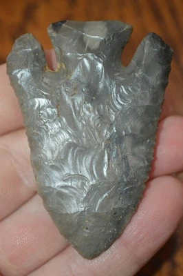 Excelente gris Hornstone Arcaic Lost Lake Orange Co, Indiana 2,9/16 x 1,75 Felke Foto 1 de 4