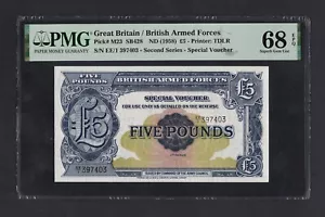 Great Britain / British Armed Forces 5 Pounds ND(1958) PM23 UNC Grade 68 Top Pop - Picture 1 of 2