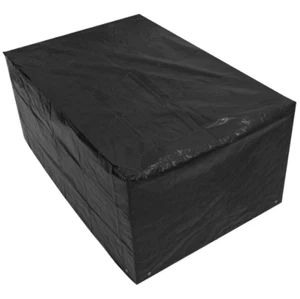 Black Rectangle Outdoor Table Set Cover, Durable Weather Shield, Table Set Cover - Picture 1 of 2