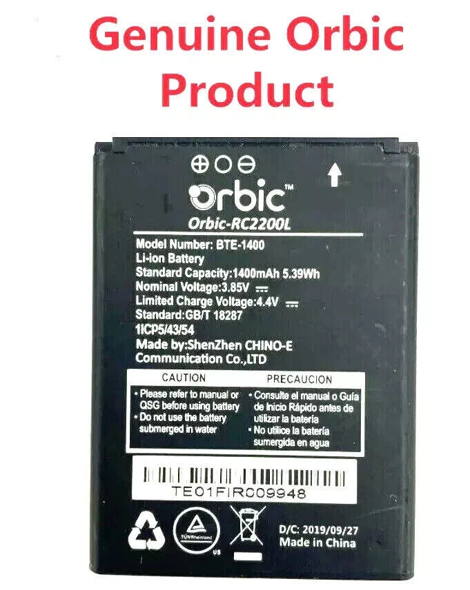 NUEVA Batería de Repuesto para Verizon Orbic Journey V RC2200L 1400mAh  Foto 1 de 1