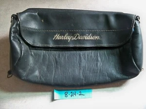 Vintage Harley Davidson Black Leather Front Fork Saddle Tool Bag - Picture 1 of 8