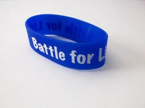 Inspirational Silicone Bracelets "Battle For Life" Wristbands - Picture 1 of 5