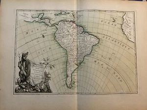 Antique Map Atlas Moderne 1762 Jean Janvier No. 33 South America - Picture 1 of 8