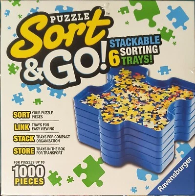 Ravensburger Puzzle Sort & Go Stackable Sorting Trays Store Up to 1,000 Pcs New - Image 1 of 2