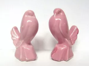 Mid Century rosa Vögel Vintage Keramik Keramik Figuren - 6-1/2" hoch - Paar - Bild 1 von 10