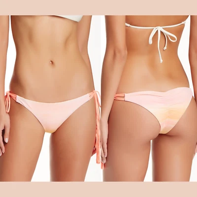 NWT Bettinis Lulu Brazilian Bikini Bottom Sunset Dream/Tangerine [SZ Medium ] 77 Foto 1 de 4
