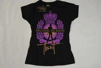 MICHAEL JACKSON ROYAL SEAL THIS IS IT LADIES SKINNY T SHIRT NEW OFFICIAL RARE   - Image 1 of 4