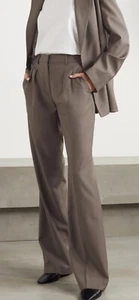 LOULOU STUDIO Sbiru Pantalones de Lana Plisada Talla S Marrón - Imagen 1 de 10