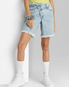 Wild Fable High-Rise Wide Leg Bermuda Jean Shorts-Women's Size 2/26 Waist NEW - Picture 1 of 3