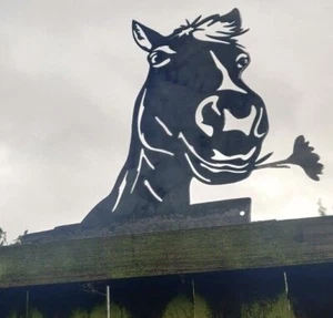 PFERD Zaunaufsatz Garten Metall Kunst Ornament Außen Hof Tor Skulptur - Bild 1 von 6
