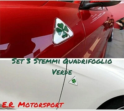 EXTREME RACING KIT 3 Stemmi Logo QUADRIFOGLIO VERDE Alfa Romeo