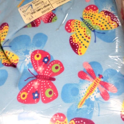 Dragonflies Butterflies Blue Cotton Snuggle Flannel Fabric Jo Ann 41 X 5 Yds - Image 1 of 4