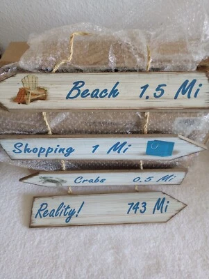 Lote a granel de 12 letreros de playa placa colgante océano náutico hogar decoración casa Foto 1 de 3