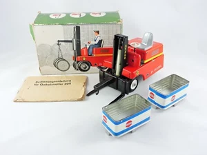 Batteriebetriebener STAGOR Gabelstapler LKW Blechspielzeug MS Veb MSB Deutsch 3011 Vintage - Bild 1 von 12