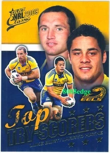 2009 SELECT NRL TOP TRY-SCORERS: LUKE BURT/JARRYD HAYNE #TT10 PARRAMATTA EELS - Picture 1 of 1