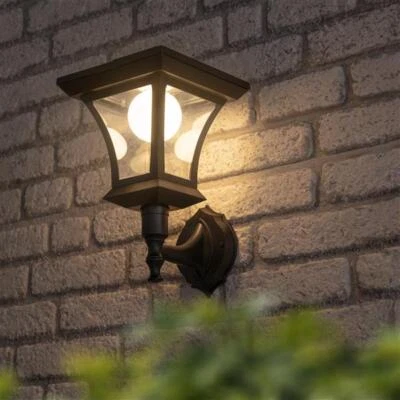 Solar LED Wand-Laterne Gartenlaterne Retro Gartenleuchte Solarleuchte außen - Bild 1 von 4