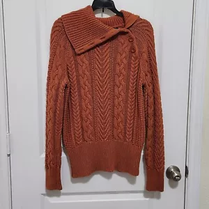 Suéter Moda International Para Mujer L Tejido con Cable Chal Cuello Y2K Acogedor Cabincore - Imagen 1 de 6
