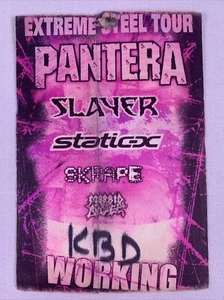 Pantera Slayer Pass Ticket Original Used Working AAA Extreme Steel Tour 2001 - Picture 1 of 13