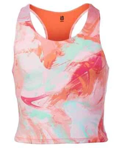 ID IDEOLOGY Big Girls Scratched Paint Longline Bra Pink PICK SIZE - Picture 1 of 2