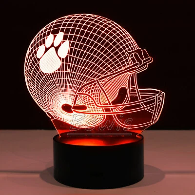 Коллекционный домашний декор футбольный шлем Clemson Tigers колледж лампа подарок - Изображение 1 из 4