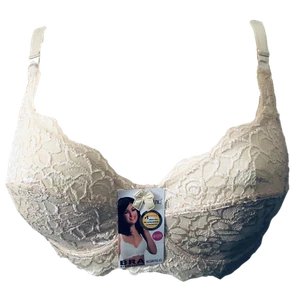 Soutien gorge 120D en dentelle beige à armatures lingerie femme grande taille - Picture 1 of 1