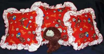 Curious George Theme Set of 3 Quilted Baby Pillows With Removable Shams - Image 1 of 2